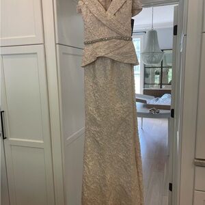 Terani Couture Champagne Maxi Mother of the Bride or Wedding Dress